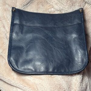 Stylish Blue Leather Shoulder Bag